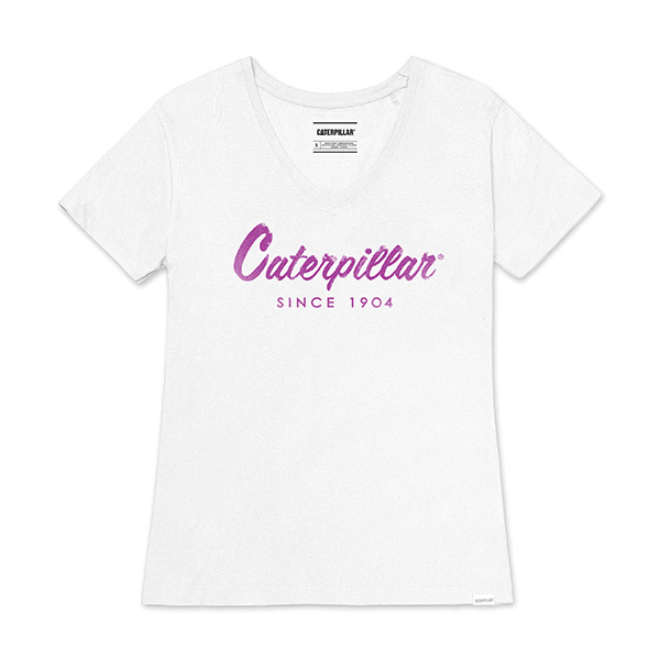 Polera Mujer Caterpillar Script V-Neck Tee